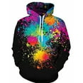 3D Harajuku Hoody 3D Hoodies Men Splatter Colorful Paint Stains 3D