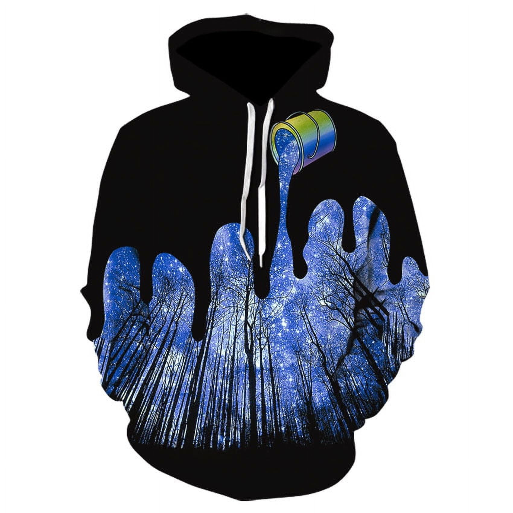 3D Harajuku Hoody 3D Hoodies Men Splatter Colorful Paint Stains 3D