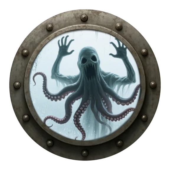 3D Haunted Porthole Wall Decor – 20CM Gothic Ghost Window Hanging for Halloween, Haunted House, and Dark Interior Design