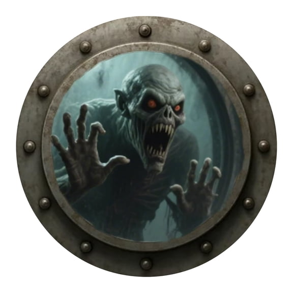 3D Haunted Porthole Wall Decor – 20CM Gothic Ghost Window Hanging for Halloween, Haunted House, and Dark Interior Design