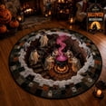 thumbnail image 1 of 3D Haunted Staircase Round Rug – Halloween Optical Illusion Area Mat, Soft Non-Slip Floor Carpet for Living Room Bedroom Entryway, Spooky Ghost Skeleton Pumpkin Home Decor Indoor Party Gift, 1 of 7