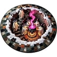 thumbnail image 1 of 3D Haunted Staircase Round Rug, Halloween Optical Illusion Area Rug with Spooky Ghost Design, Non-Slip Floor Mat for Living Room Bedroom Entryway Party Decor, 1 of 5