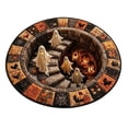 thumbnail image 1 of 3D Haunted Staircase Round Rug, Optical Illusion Halloween Carpet for Living Room Entryway, Non Slip Mat, 1 of 7