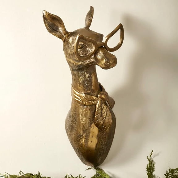 3D Head Wall Mount Samll Ornament, Animal Heads for Wall Art Hanging Sculptures, Small Metal Wall Resin Art Wall Decor Ornament Waterproof Bronzed Resin Decorations for Home(Sheep)