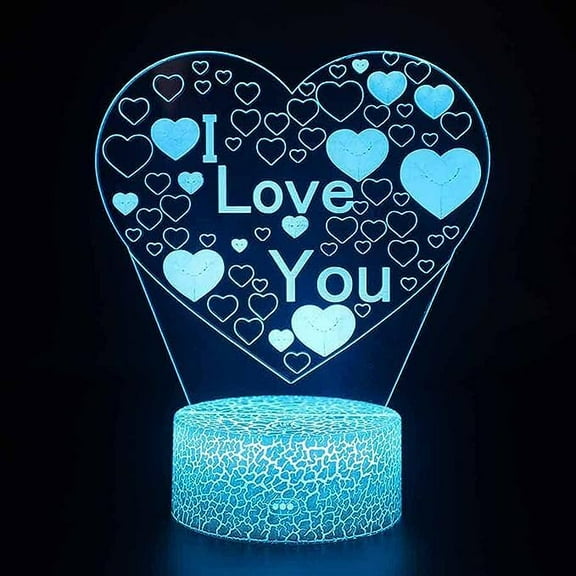 3D Heart Night Light I Love You, Illusion Night Lamp with 16 Color Change Modes Mother's Day Light, Valentines Day Light, Anniversary LED Lover Light for Wife, Gifts for Him or HerCute Girls