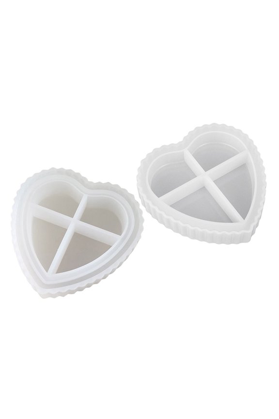 3D Heart Shape Container Silicone Mold Epoxy Resin Mold Storage Box Tool Plaster Crafts Making Supplies Nonstick