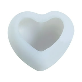 3D Heart-Shaped Candle Molds,for Chocolate Bombs, Cookie Decor, Pastry, Cake, Jelly, Valentine’s Day 3D Heart Shape DIY Casting Craft for Epoxy Resin Art, Candles, Handmade Soap Making(A)