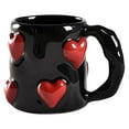 thumbnail image 1 of 3D Heart-Shaped Coffee Cup Pink Love Ceramic Cup 17 Oz Valentine'S Day Couples Mark'S Cute Hand Embossed Macro Anniversary Wedding Wedding Gifts (1,Black), 1 of 7
