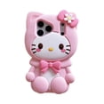 thumbnail image 1 of 3D Hello Kitty Phone Case for iPhone 13 Pro, Cute Kawaii Soft Silicone Cartoon Case with Bow Flower, Shockproof Protective Cover for Women Girls, 1 of 12