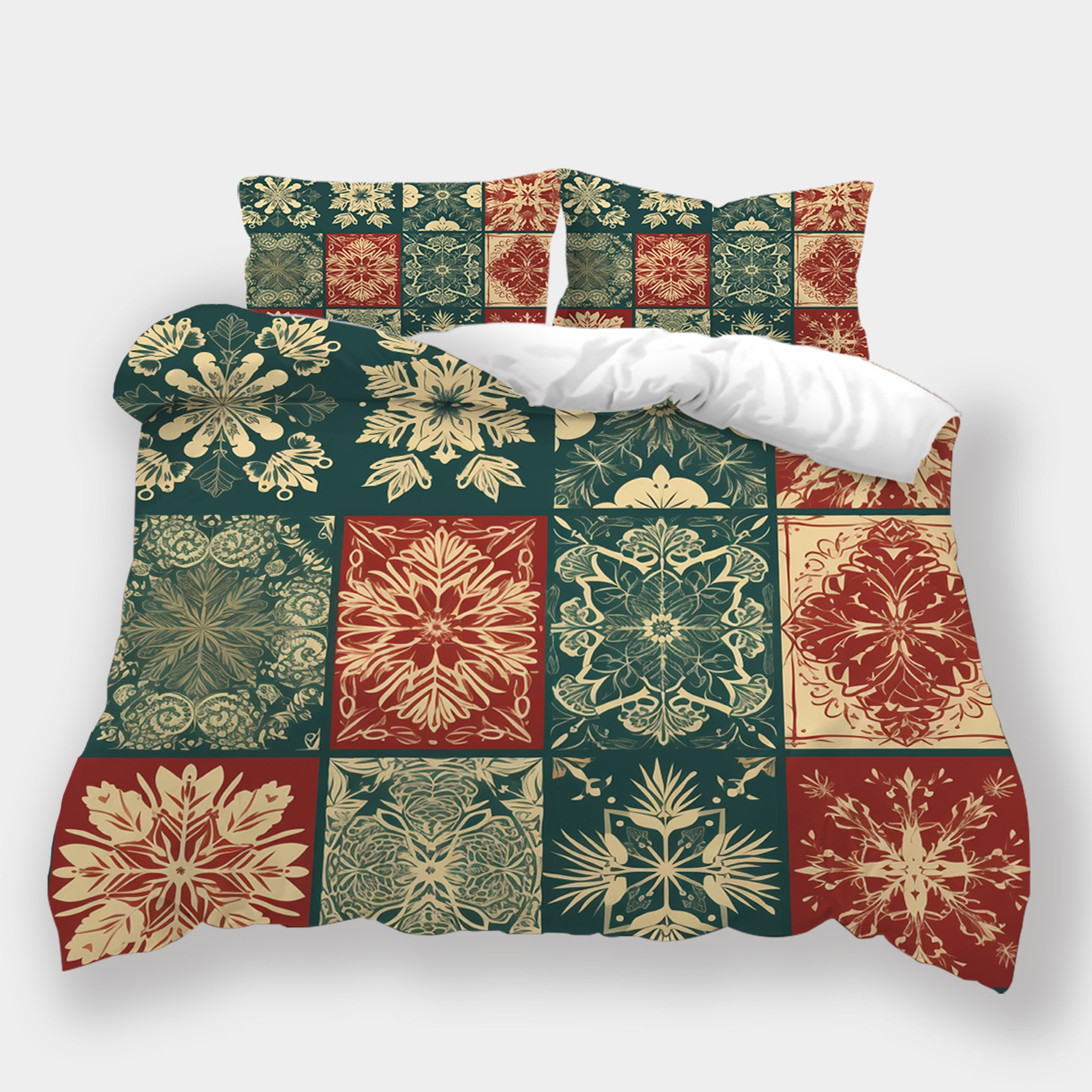 3D Highend Quilt Covers Christmas Grids Home Textiles Cartoon Flowers