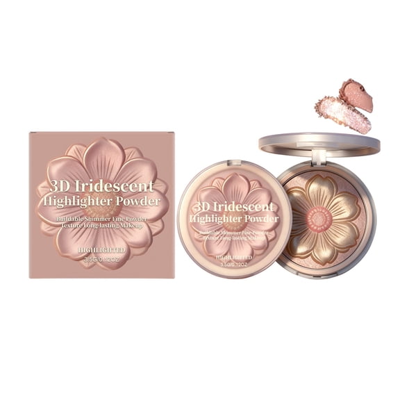 3D Highlighting Powder - Luminous Face Illuminator for Glow - Buildable Shimmer for Cheeks & Brow Bone