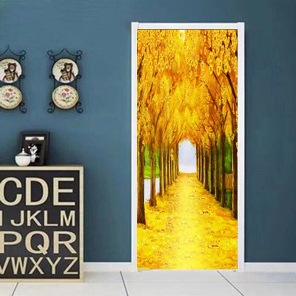 3D Highway Door Sticker Dazzling Sunshine Wallpaper Decal Natural