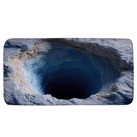 3D Hole Carpet,3D Area Rugs,40*60inch Bottomless Hole 3D Optical Illusion Rug,Front Door Mat Indoor Outdoor Entrance,Non-Slip Visual Illusion Doormat For Bedroom,Living Room