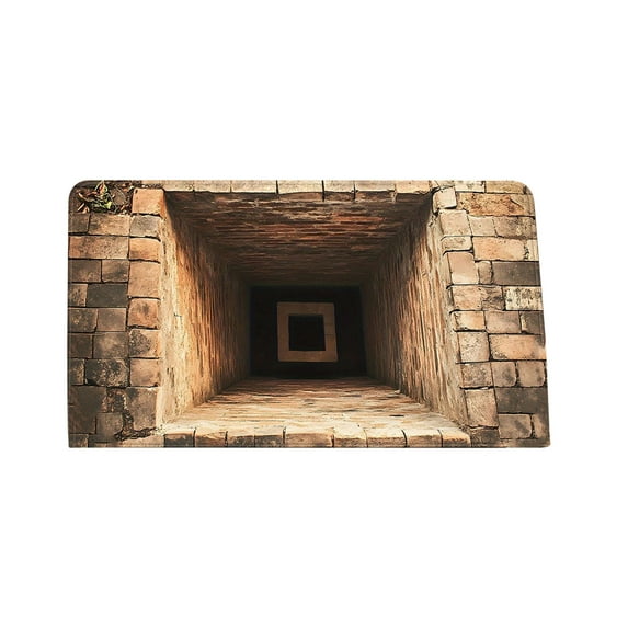 3D Hole Rug Illusion, Visual Illusion Endless Abyss Pattern HD Printed Non-Slip Doormat, Optical Illusion Rug That Looks Like a Hole in The Ground, Funny Floor Mat, Fast-Drying Area Rug