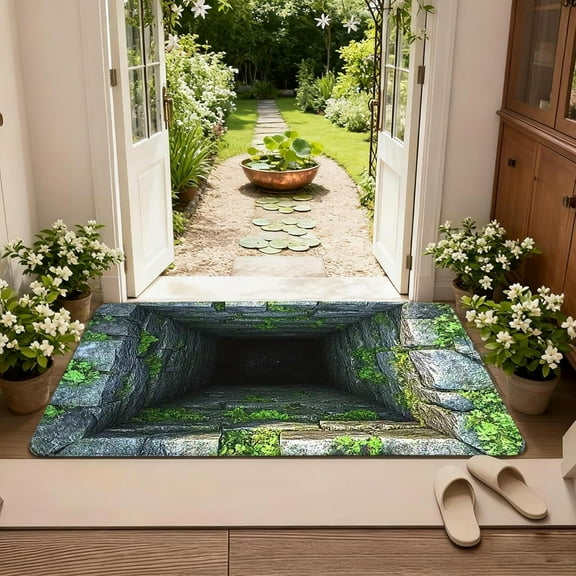 3D Hole Rug, Optical Illusion Rug with Unique 3D Art Pattern - Versatile Floor Decoration Available in a Range of Sizes to Fit Your Space