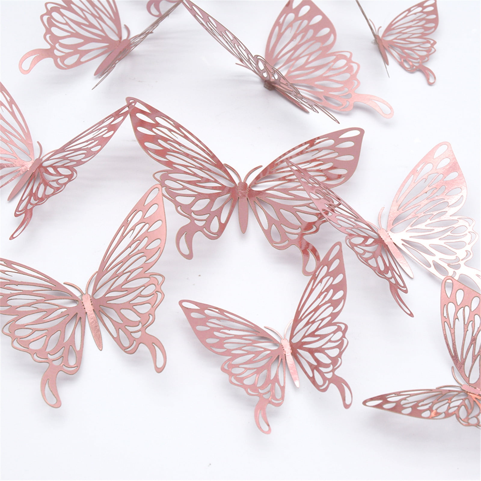 3D Hollow Butterfly Wall Sticker Home Decor Rose Gold 3D Hollow