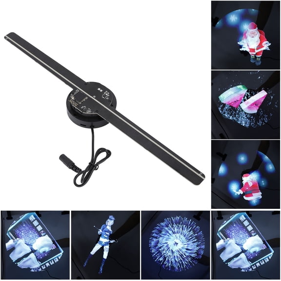 3D Hologram Fan, 224 LED Light Beads High Resolution Hologram Projector 3D Advertising Player For Business, Store, Shop, Bar, Holiday, Events Display