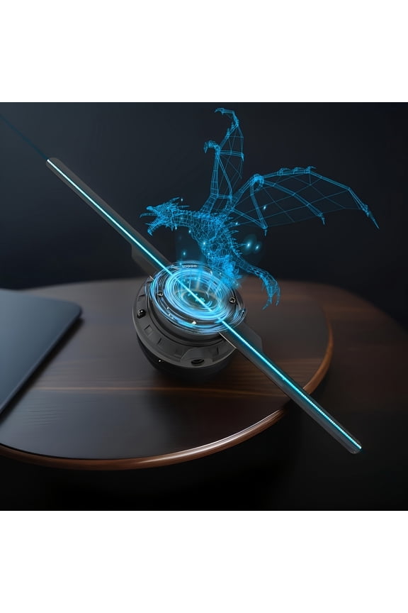 3D Holographic Fan Display – 15.75 Inch LED Projector with 244 LEDs, APP and Remote Control, High-Definition 3D Visuals for Halloween, Christmas, Business, Store Signs, Bars, Parties
