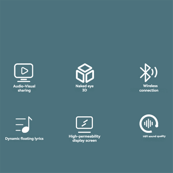 3D HolographicPlayer Bluetooth5.2 HIFI Speaker Dynamic Floating Lyrics 3D Dynamic Stereo Imaging 3D Advertising Player B