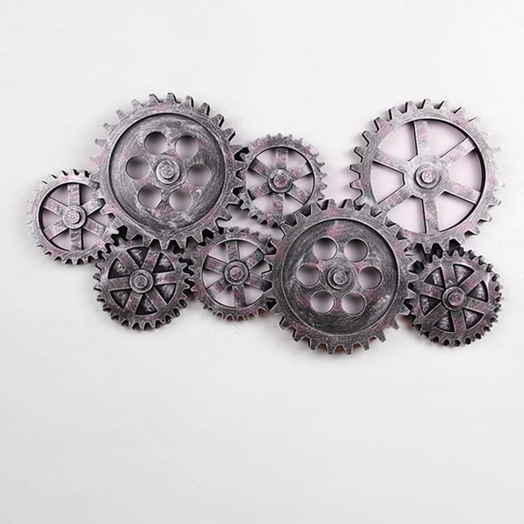 3D Home Bar Wall Decor, Vintage Industrial Wooden Cogwheel, Steampunk Style Cogwheel Wall Decor, for Bar, 93 × 6 × 50Cm