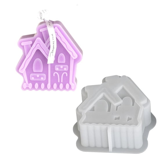 3D House Shape Silicone Molds for Chocolate Mould Baking Tool Epoxy Resin Molds