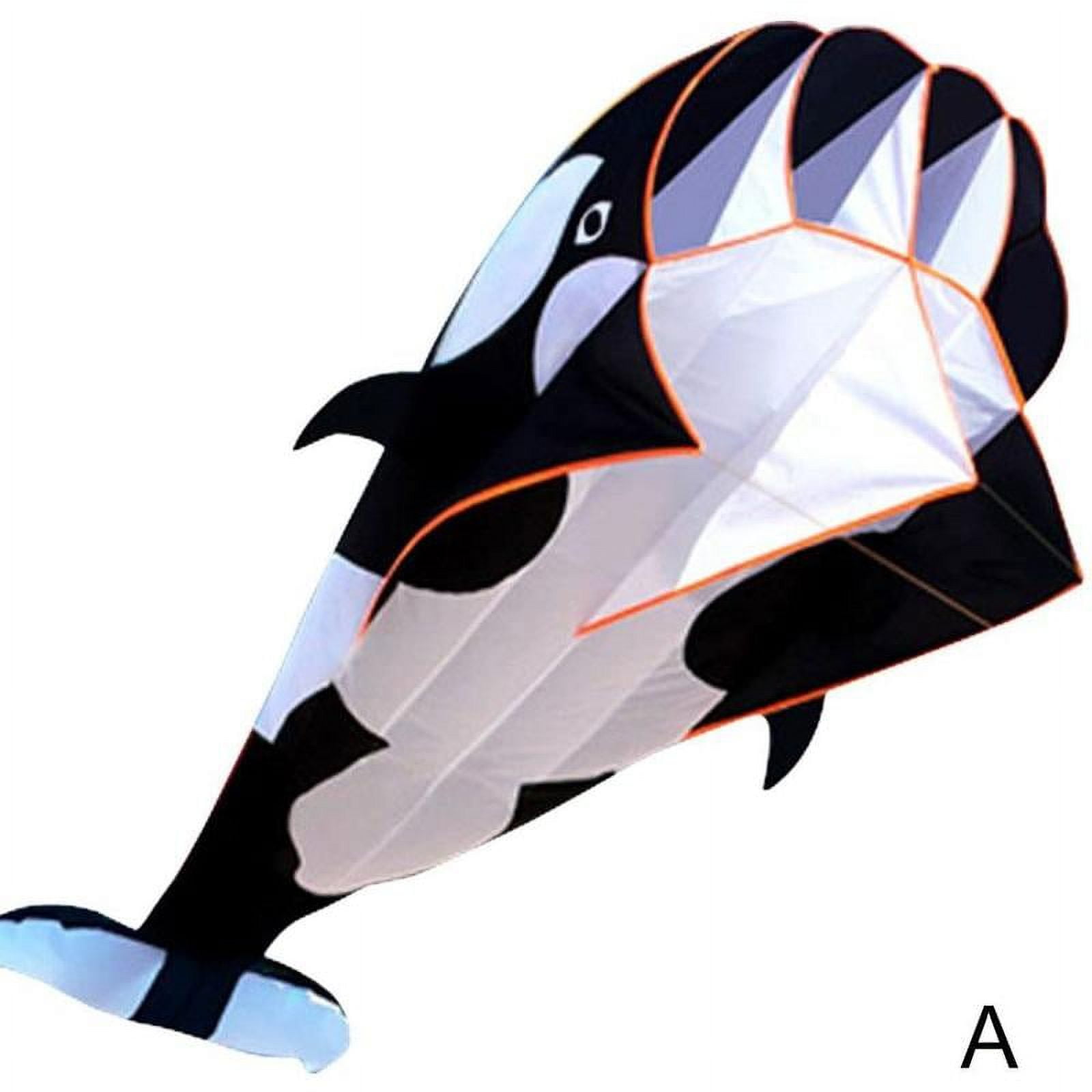 3D Huge Kite Frameless Soft Giant Whale Flying Kite Outdoor White Toys C8J3  