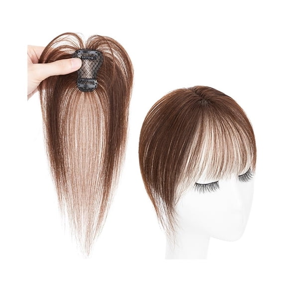 3D Human Hair Bangs Clip In Fringe Hair Extensions with Temples Invisible Hair Clips Bangs