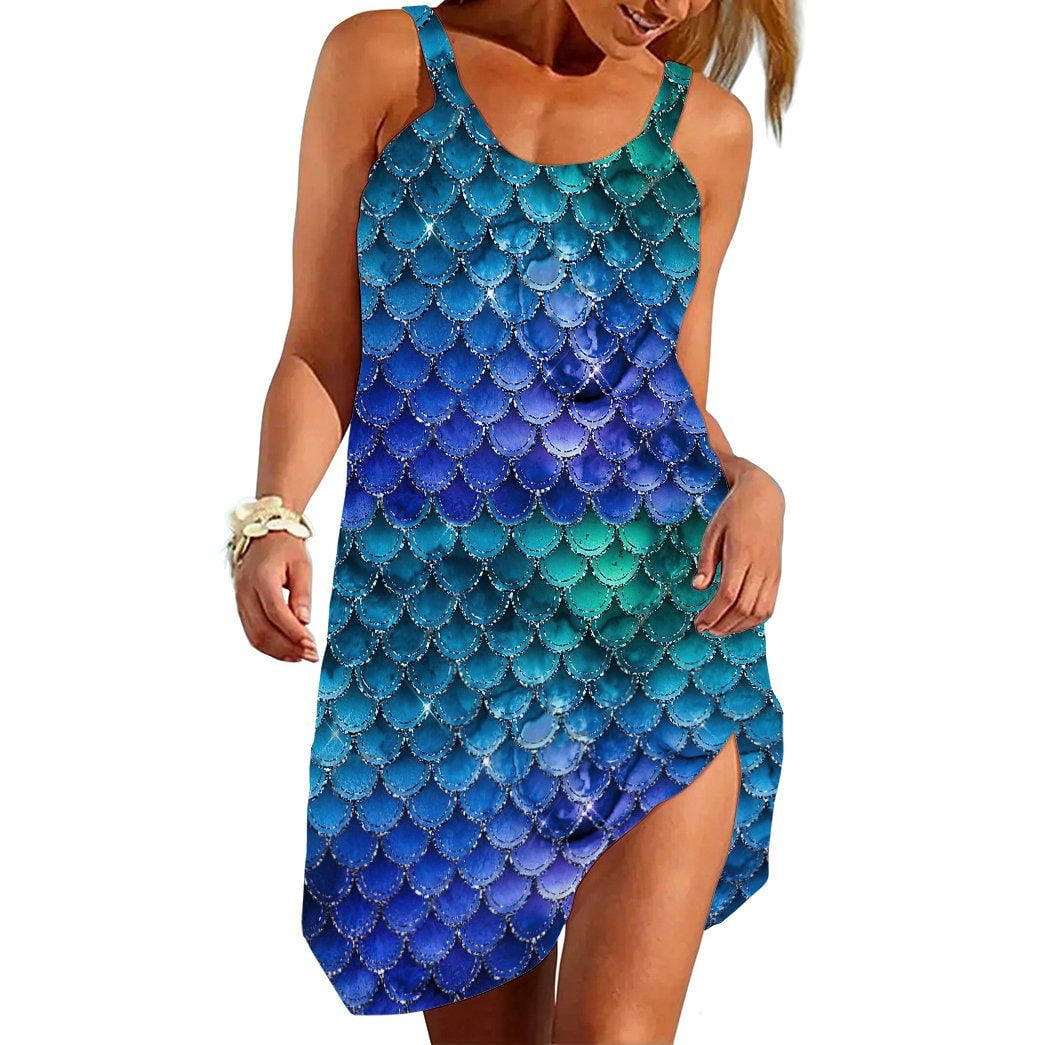 knee length dresses for ladies Unicorn Rainbow Gem Tie Dye Dress, 3 main image 0