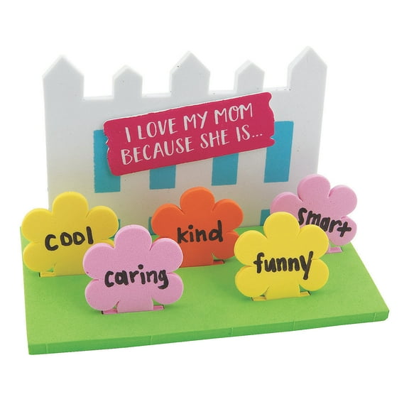 3D I Love My Mom Because Craft Kit, Craft Kits, 3 - D Tabletop, Home Decor Craft Kits, Mother's Day, 12 Pieces, Multicolor
