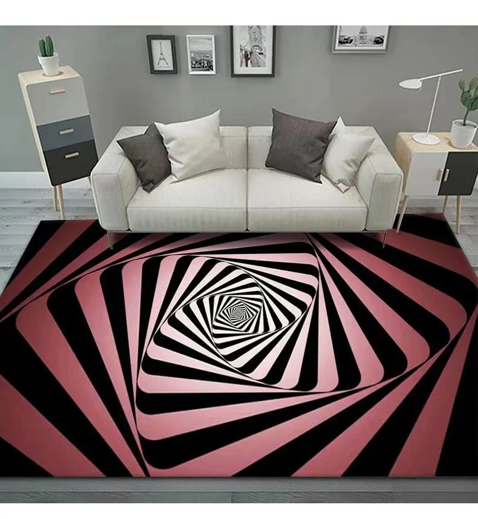 3D Illusion Abstract Vortex Carpet Living Room Entrance Door Mat