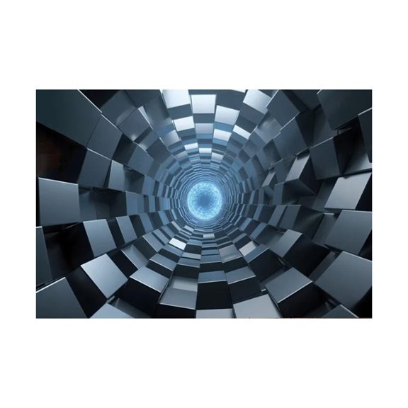 3D Illusion Area Rug SciâFi Tunnel Floor Mat Abstract Geometric Entryway Carpet Non Velvet Rug For Living Room Bedroom Home Decor(Pattern A-60x40cm)