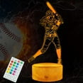 thumbnail image 1 of 3D Illusion Baseball Night Light with Remote Control, 16 Colors Changing Table Lamp for Room Decoration, 4 Flash Modes, Creative Birthday Christmas Gift for Boys and Girls, 1 of 18