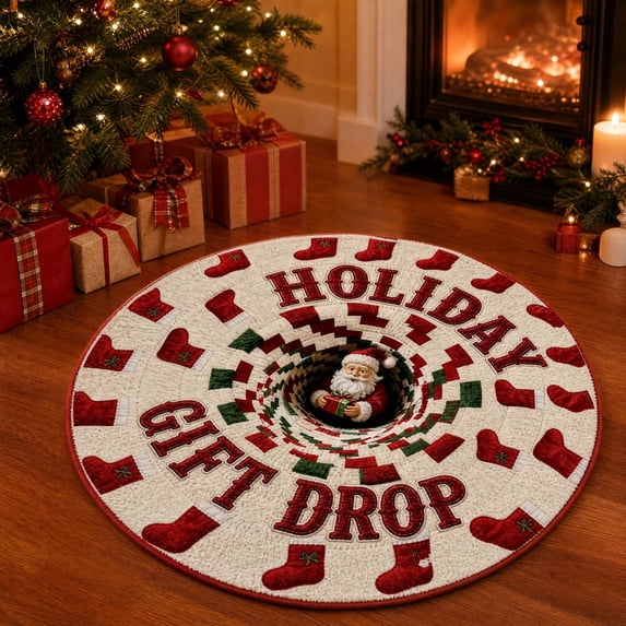 3D Illusion Christmas Doormat, Funny Entryway Rug-Christmas Decoration Indoor Outdoor | Xmas Halloween Welcome Door Mat, Bathroom Kitchen Floor Mat, Festive Home Decor