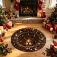 thumbnail image 1 of 3D Illusion Christmas Rugs,23.62" Optical Illusion Round Mat, Machine Washable, Velvet Christmas Decor, Living Room & Bedroom, Festive Holiday Decor(D), 1 of 6