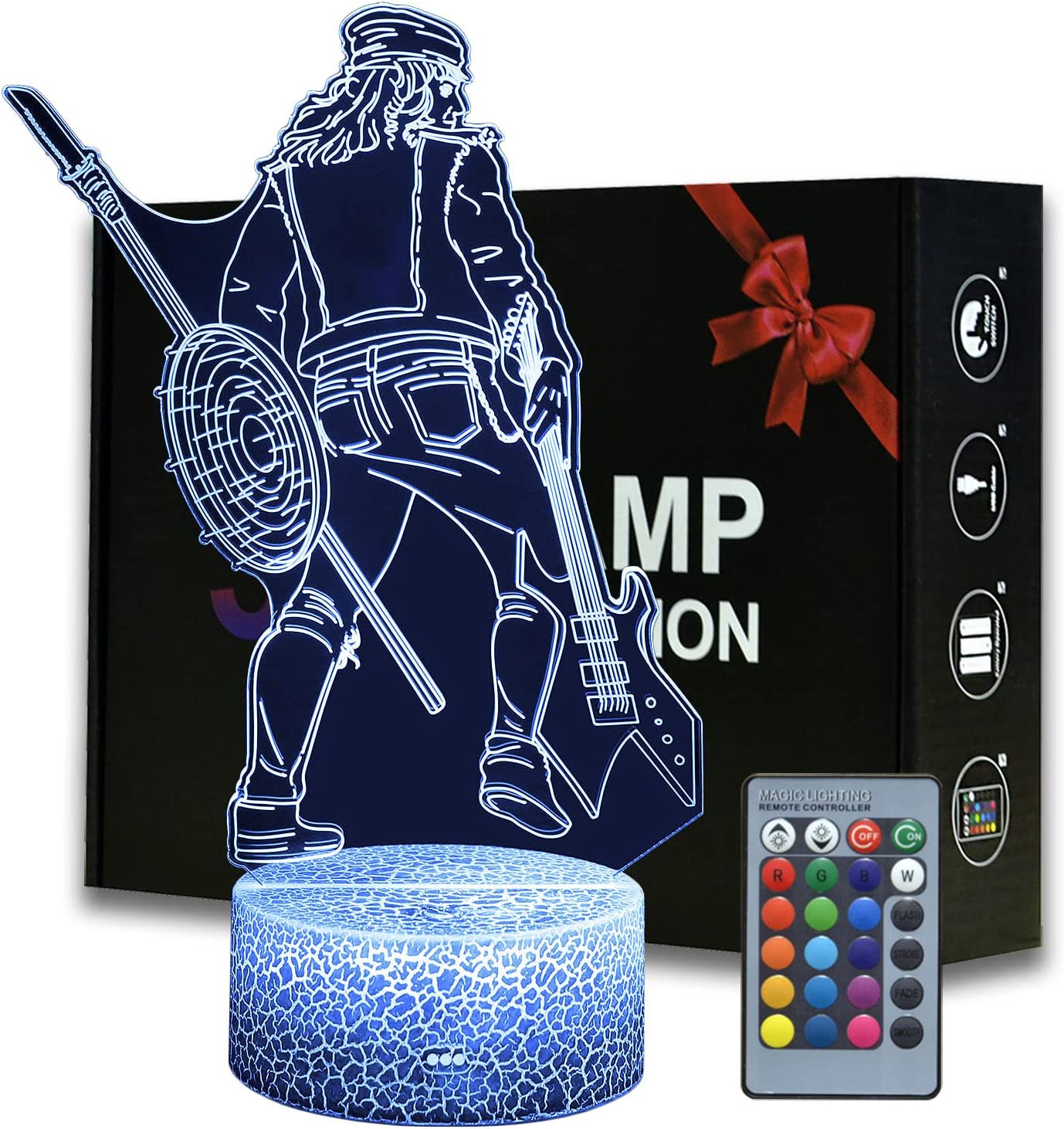 3D Illusion Eddie Figurine Night Light 16 Colors Changeable Desk Lamp