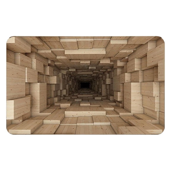 3D Illusion Floor Mat With Vibrant Colorful Design For Home Decor Polyester Fiber 50 X 31.5 in