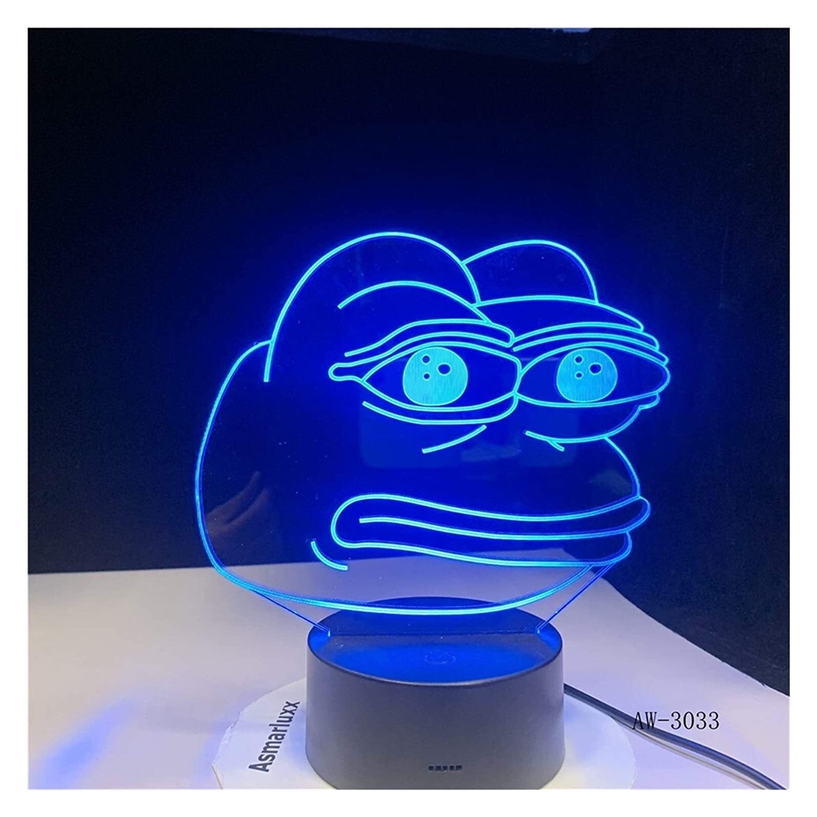 3D Illusion Frog Night Lamp 7 Color Changing Decorative Light Child