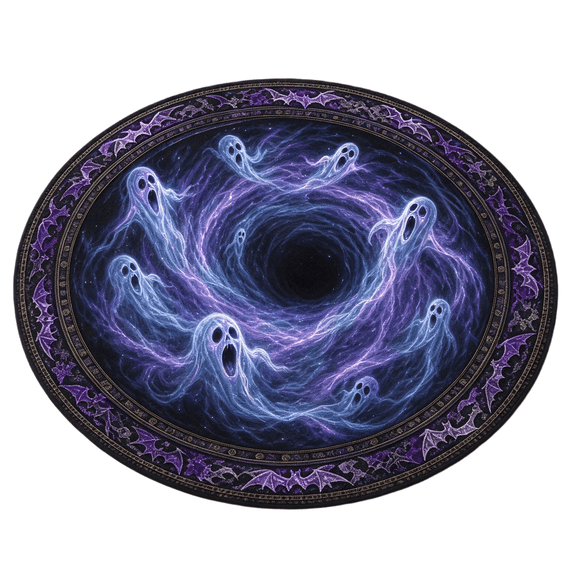 3D Illusion Halloween Round Mat , Rug with Non-Slip Backing,Soft Visual Effect Door Mat for Living Room Indoor Decor B
