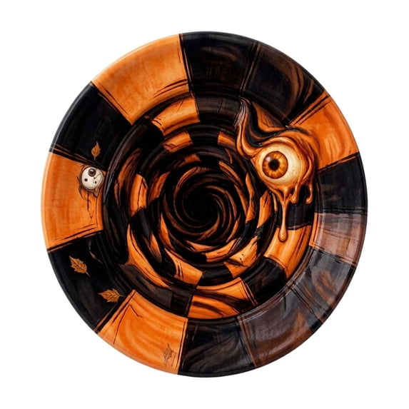3D Illusion Halloween Rug, Round Mat Halloween Velvet Area Rug, Soft Non Carpet for Bathroom Bedroom Living Room