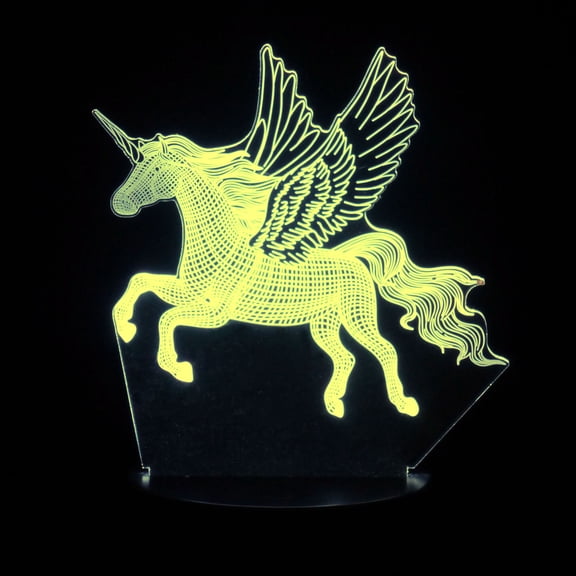 3D Illusion Lamp Flying Unicorn Night Light Touch Table Desk 7 Color Changing LED Figure Decoration Kids Holiday Gift
