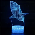 thumbnail image 1 of 3D Illusion Lamp Shark Mood Light 7 Colour Changing Acrylic LED Night Light USB Cables Bedroom Desk Decoration Children's Lamps Crack Base: Colorful Touch, 1 of 4