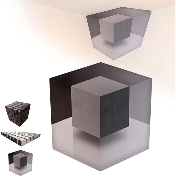3D Illusion Wall Art, 2026 New Impossible Corners Wall Art That Reshapes Reality, Corner Wall Stickers 3D, Optical Illusion Wallpaper for Living Room Office Gallery Space (grey A)