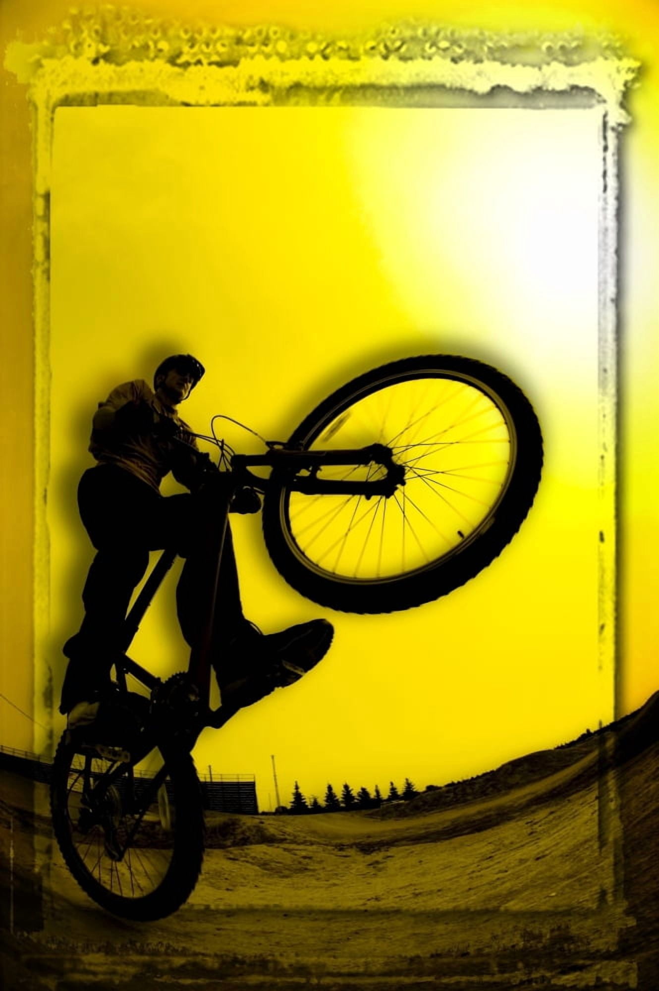 3D Image Of Silhouette Of Cyclist Canvas Art - Corey Hochachka Design Pics (11 x 17)