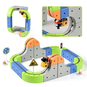 3D Infinity Track Set, Magnetic Electric Train Toy with Anti-Gravity Loop & Assembly Tool, Building Kit for Kids 3+