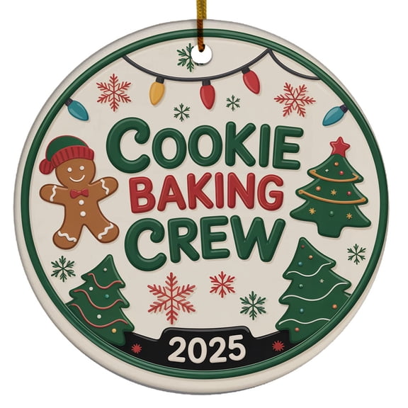 3D Inflated Cookie Baking Crew Ornament, Christmas, Puffy Christmas Round, Christmas Tree Ornaments White 2025, Christmas Friend Birthday Gifts For Women