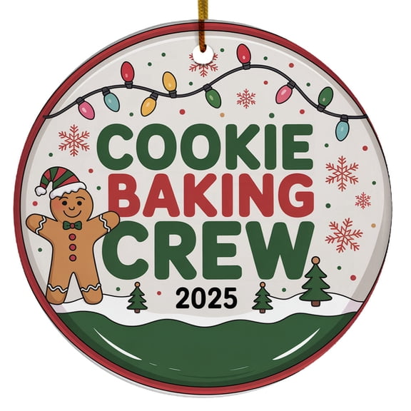 3D Inflated Cookie Baking Crew Ornament, Christmas, Puffy Christmas Round, Christmas Tree Ornaments White 2025, Christmas Friend Birthday Gifts For Women