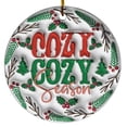 thumbnail image 1 of 3D Inflated Cozy Cozy Season Ornaments, Puffy Christmas Round, Ceramic Ornament, Ornament Christmas Tree Hanging, Christmas Mother Birthday Gifts, 1 of 5