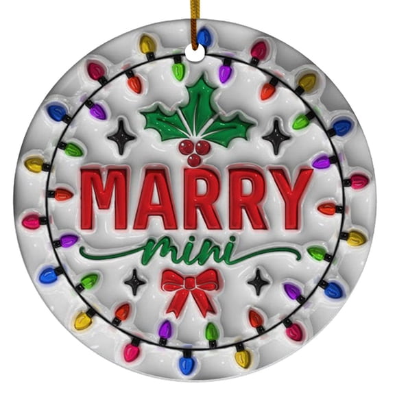 3D Inflated Merry Mini Christmas Ornament, Ornaments For Christmas, Puffy Christmas Round, Christmas 2025 Picture Ornament, Christmas Gifts For Him