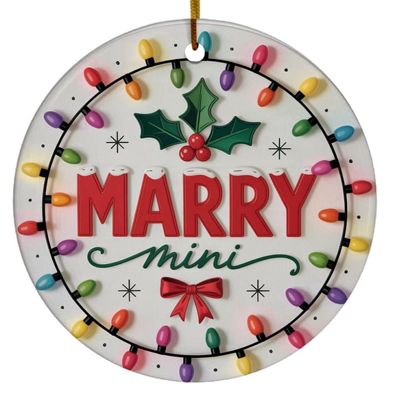 3D Inflated Merry Mini Christmas Ornament, Ornaments For Christmas, Puffy Christmas Round, Christmas 2025 Picture Ornament, Christmas Gifts For Him