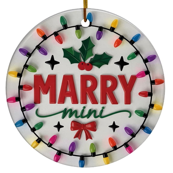 3D Inflated Merry Mini Christmas Ornament, Ornaments For Christmas, Puffy Christmas Round, Christmas 2025 Picture Ornament, Christmas Gifts For Him